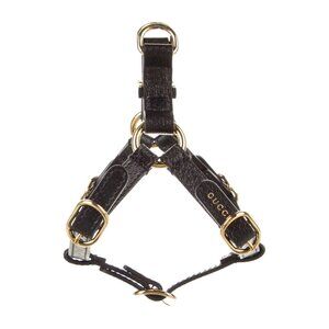 NEW Gucci dogs Medium Black Leather Pet Harness 100% Authentic
